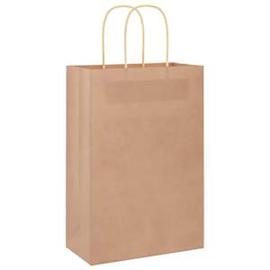 Papírové tašky 250 ks s uchy hnědé 21x11x31 cm - obrázek 2