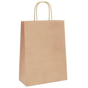 Papírové tašky 250 ks s uchy hnědé 26x12x35 cm - obrázek 4