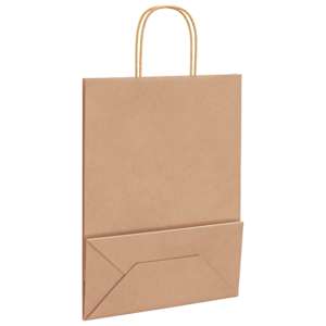 Papírové tašky 250 ks s uchy hnědé 26x12x35 cm - obrázek 9