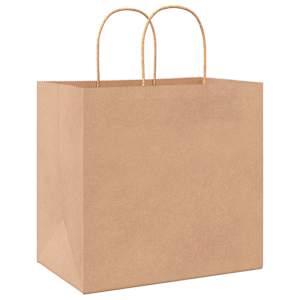 Papírové tašky 250 ks s uchy hnědé 26x17x25 cm - obrázek 7