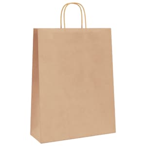 Papírové tašky 250 ks s uchy hnědé 32x12x42 cm - obrázek 4