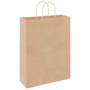 Papírové tašky 250 ks s uchy hnědé 32x12x42 cm - obrázek 7