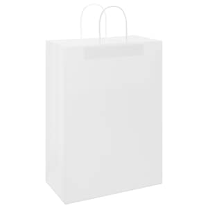 Papírové tašky 50 ks s uchy bílé 32x17x44 cm - obrázek 3