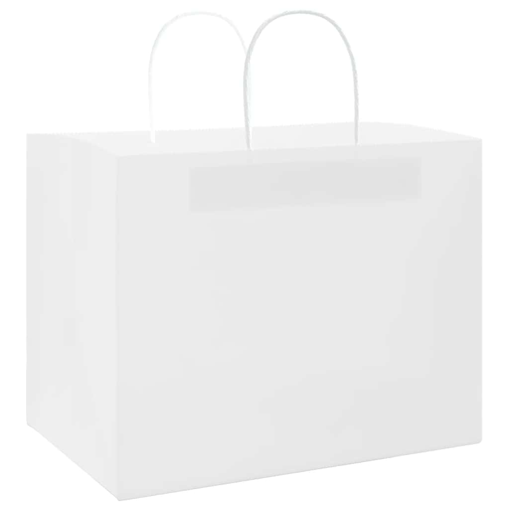 Thumbnail - vidaXL Papiertragetaschen 50 Stk. mit Henkeln Weiß 32x22x24 cm