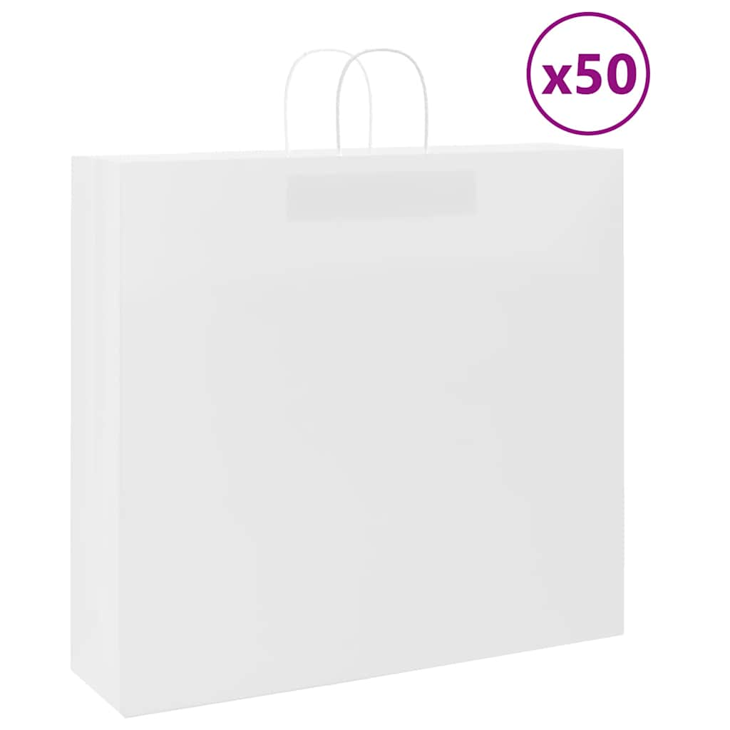 vidaXL Kraftové papírové sáčky s uchy 50 ks bílé 54x15x49 cm