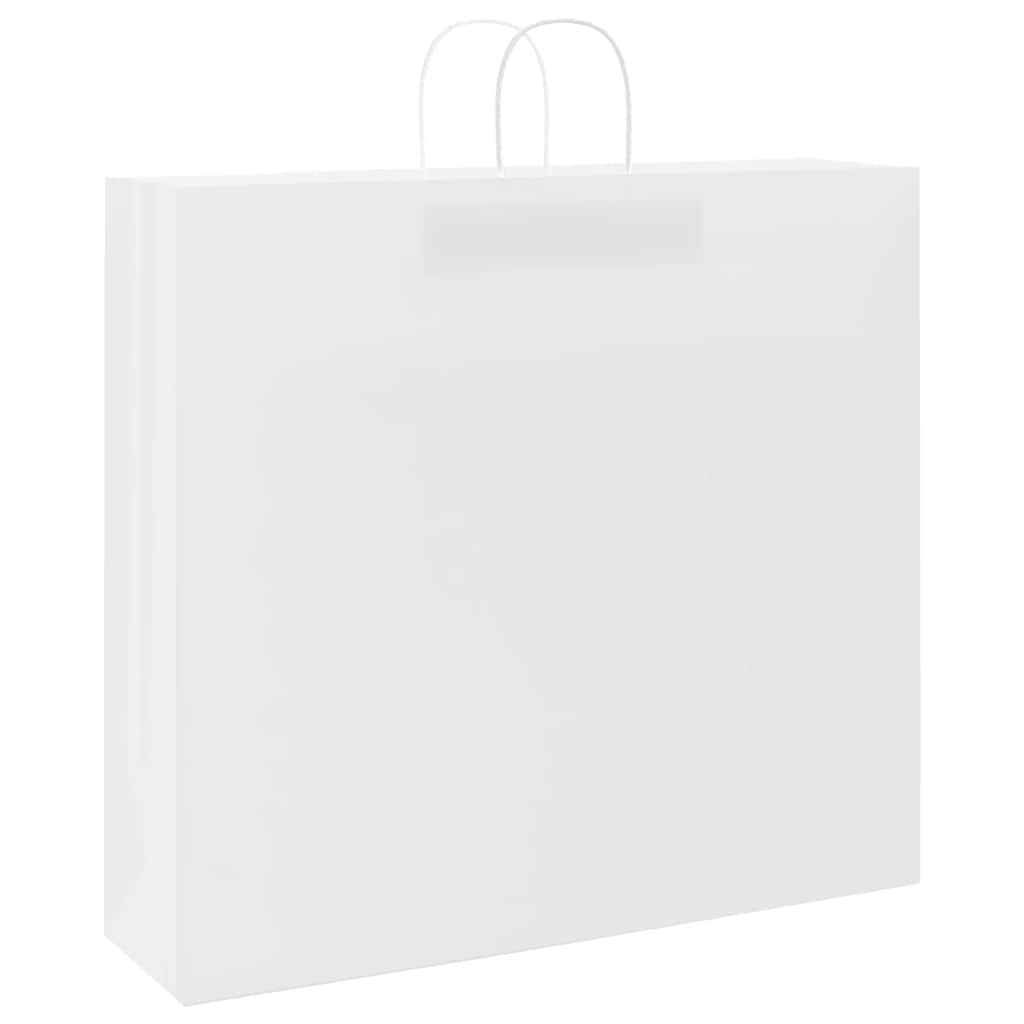 Thumbnail - vidaXL Papiertragetaschen 50 Stk. mit Henkeln Weiß 54x15x49 cm