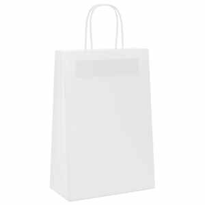 Papírové tašky 250 ks s uchy Bílá 21x11x31 cm - obrázek 4