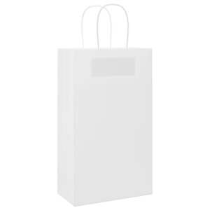 Papírové tašky 250 ks s uchy Bílá 21x11x36 cm - obrázek 3