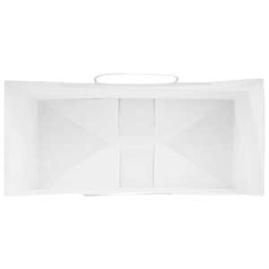 Papírové tašky 250 ks s uchy Bílá 26x12x35 cm - obrázek 8