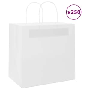 Papírové tašky 250 ks s uchy Bílá 26x17x25 cm - obrázek 1