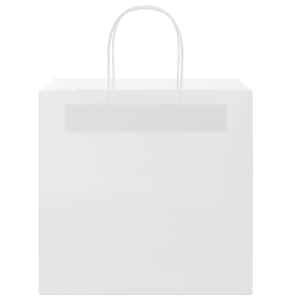 Papírové tašky 250 ks s uchy Bílá 26x17x25 cm - obrázek 5