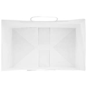 Papírové tašky 250 ks s uchy Bílá 26x17x25 cm - obrázek 8