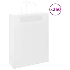 Papírové sáčky 250 ks s uchy bílé 32x12x42 cm
