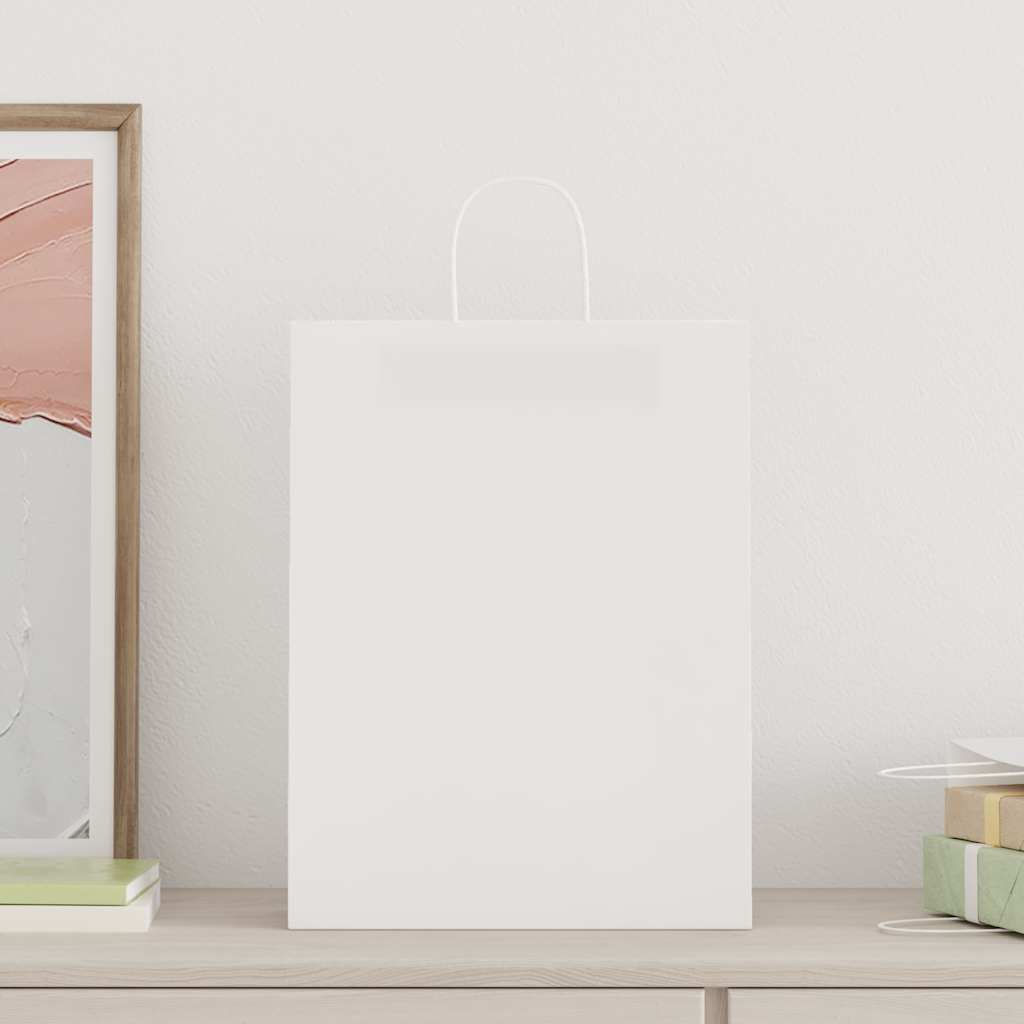 vidaXL Papieren zakken 250 st met hengsels 32x12x42 cm wit afbeelding