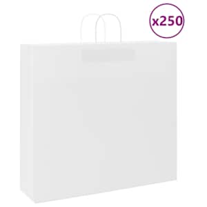 Papírové tašky 250 ks s uchy bílé 54x15x49 cm - obrázek 1