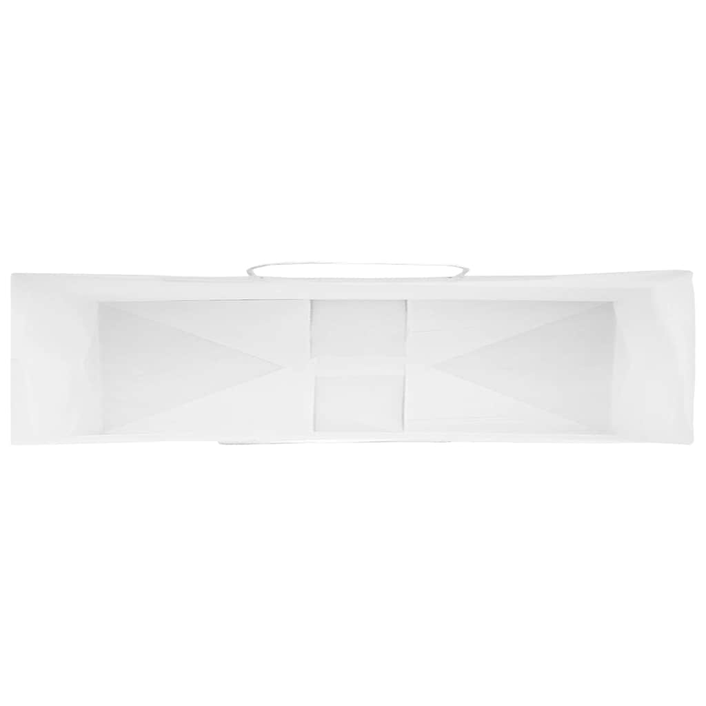 250 db fehér papírzacskók fogantyúkkal 54x15x49 cm