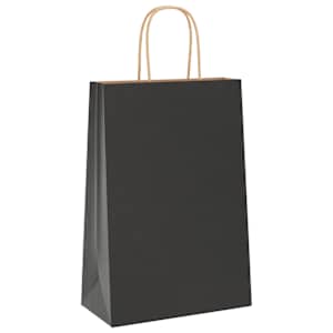 Papírové tašky 50 ks s uchy černé 21x11x31 cm - obrázek 4
