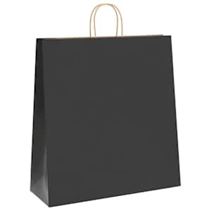 Papírové tašky 50 ks s uchy černé 45x17x48 cm - obrázek 4