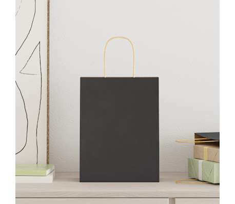 vidaXL 250 db fekete pap&iacute;rzacsk&oacute;k foganty&uacute;kkal 21x11x28 cm