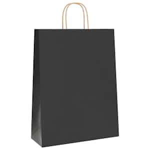 Papírové tašky 250 ks s uchy černé 32x12x42 cm - obrázek 3