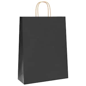 Papírové tašky 250 ks s uchy černé 32x12x42 cm - obrázek 4