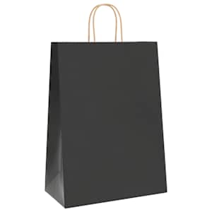 Papírové tašky 250 ks s uchy černé 32x17x44 cm - obrázek 3