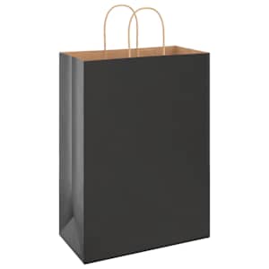 Papírové tašky 250 ks s uchy černé 32x17x44 cm - obrázek 4