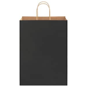 Papírové tašky 250 ks s uchy černé 32x17x44 cm - obrázek 5