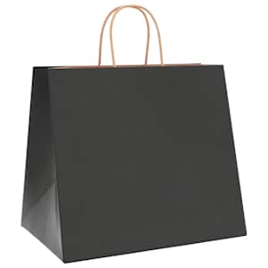 Papírové sáčky 250 ks s uchy černé 32x22x28 cm - obrázek 4