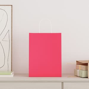 Papírové tašky 50 ks s uchy růžové 26x12x35 cm - obrázek 2