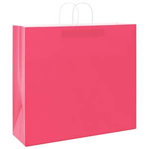 Papírové tašky 50 ks s uchy růžové 54x15x49 cm - obrázek 4