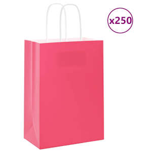 Papírové sáčky 250 ks s uchy růžové 15x8x21 cm - obrázek 1