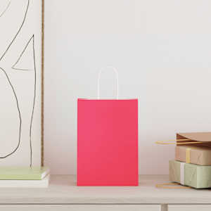 vidaXL Sacs en papier 250 pcs avec poign&eacute;es rose 15x8x21 cm