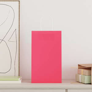 vidaXL Paper Bags 250 pcs with Handles Pink 21x11x36 cm