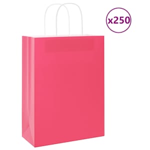 Papírové sáčky 250 ks s uchy růžové 26x12x35 cm - obrázek 1