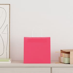 vidaXL Papieren zakken 250 st met hengsels 26x17x25 cm roze