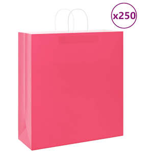 Papírové sáčky 250 ks s uchy růžové 45x17x48 cm - obrázek 1