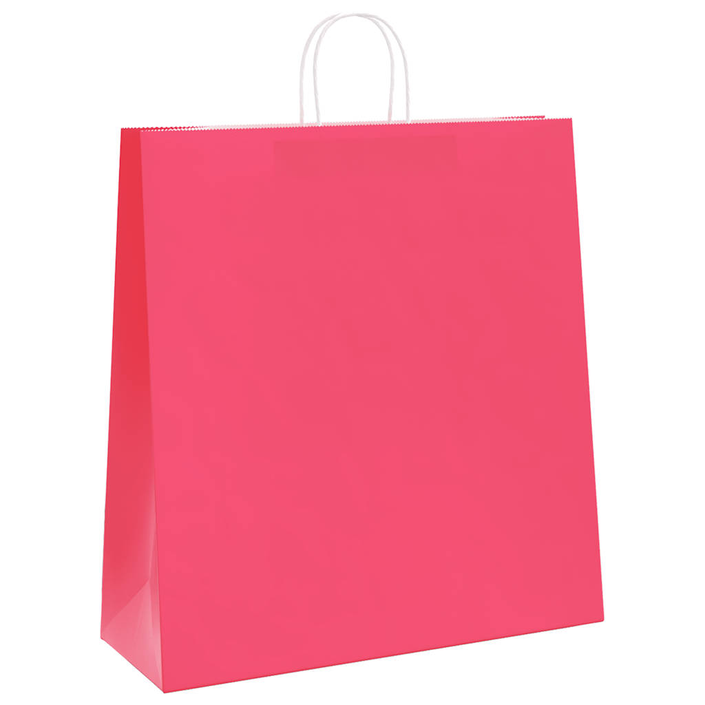 Thumbnail - vidaXL Papiertragetaschen 250 Stk. mit Henkeln Rosa 45x17x48 cm