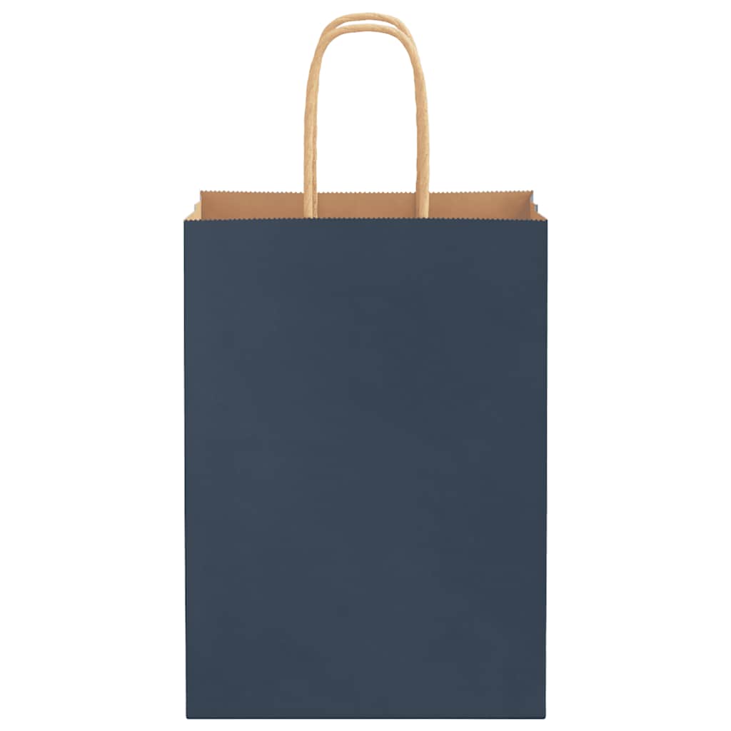 50 db kék papírzacskók fogantyúkkal 15x8x21 cm 