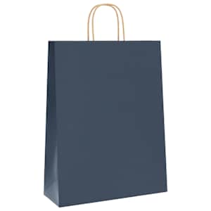 Papírové tašky 250 ks s uchy Modrá 32x12x42 cm - obrázek 3