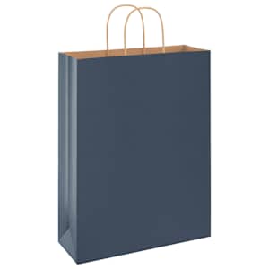 Papírové tašky 250 ks s uchy Modrá 32x12x42 cm - obrázek 4