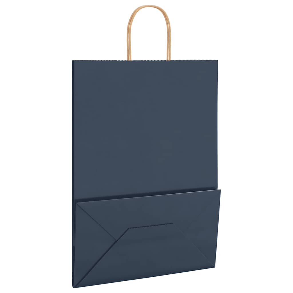 250 db kék papírzacskók fogantyúkkal 32x17x44 cm 