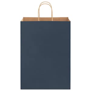 Papírové tašky 250 ks s uchy Modrá 32x17x44 cm - obrázek 3