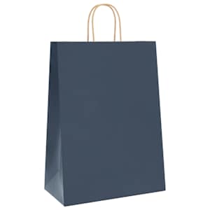 Papírové tašky 250 ks s uchy Modrá 32x17x44 cm - obrázek 4