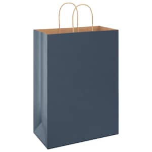Papírové tašky 250 ks s uchy Modrá 32x17x44 cm - obrázek 5