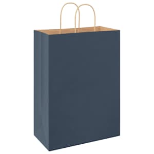 Papírové tašky 250 ks s uchy Modrá 32x17x44 cm - obrázek 7