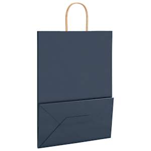 Papírové tašky 250 ks s uchy Modrá 32x17x44 cm - obrázek 9