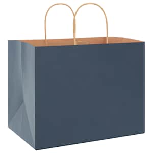Papírové tašky 250 ks s uchy Modrá 32x22x24 cm - obrázek 4