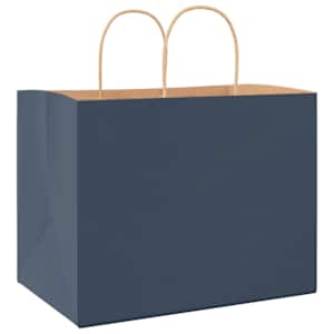 Papírové tašky 250 ks s uchy Modrá 32x22x24 cm - obrázek 7