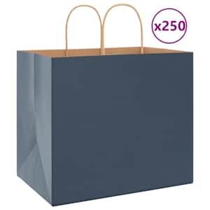 Papírové tašky 250 ks s uchy Modrá 32x22x28 cm - obrázek 1